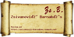 Zsivanović Barnabás névjegykártya